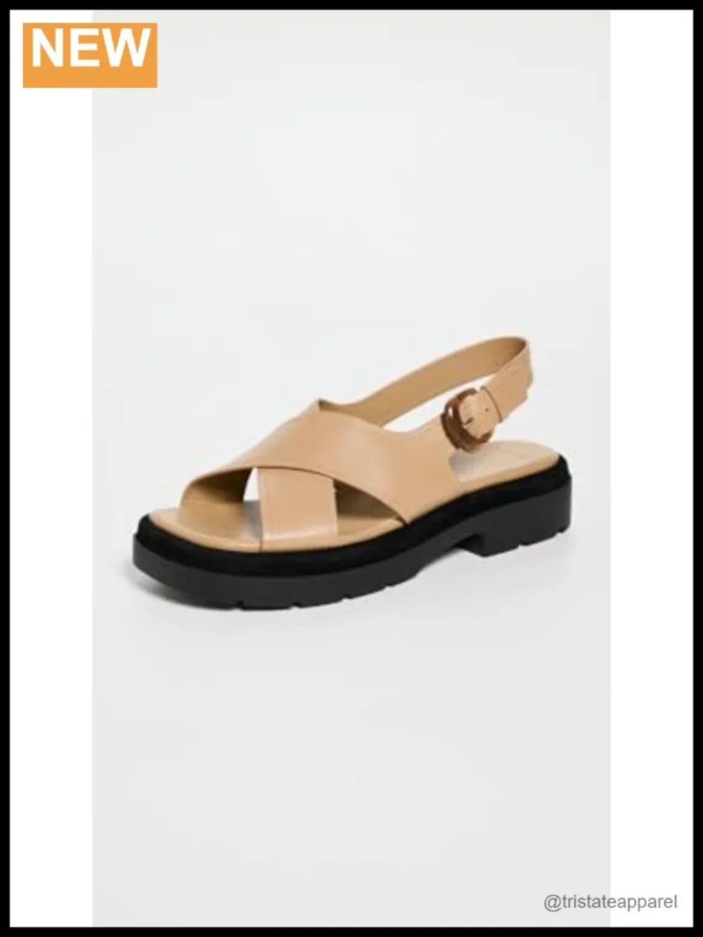 Helena Leather Platform Slingback Sandals Cushioned Footbed Buckle
